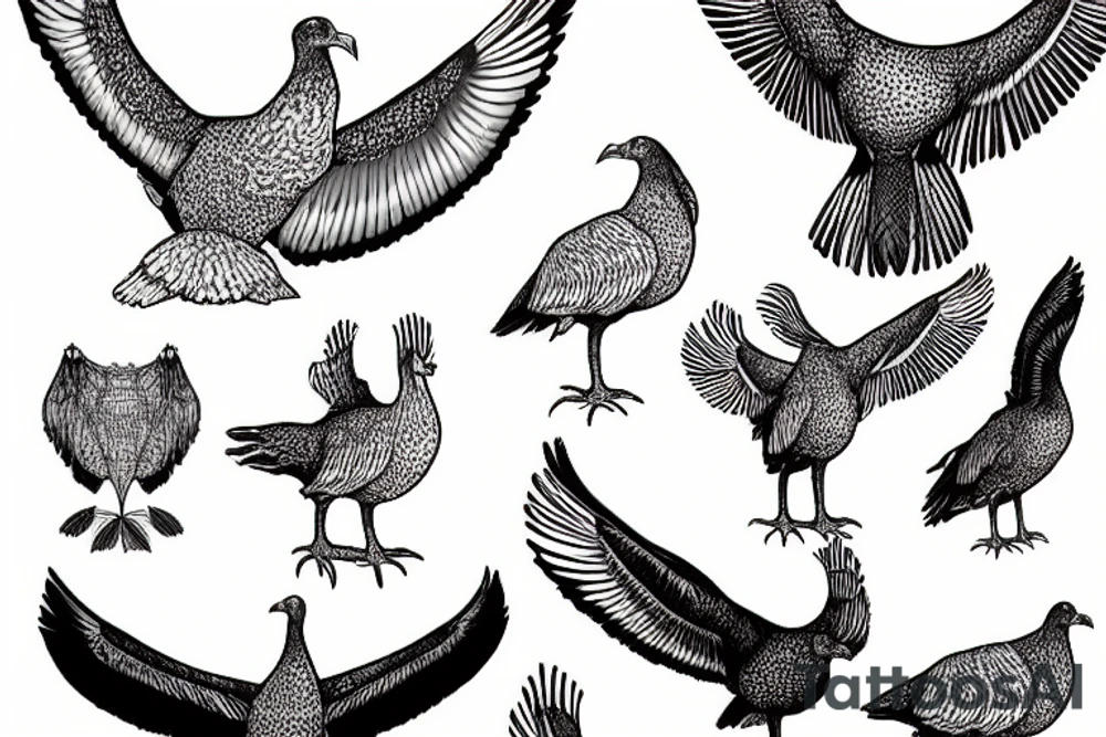 A wild turkey seagull tattoo idea