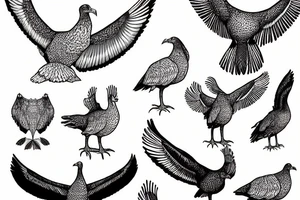 A wild turkey seagull tattoo idea