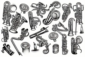 Illustration trumpet tattoo idea