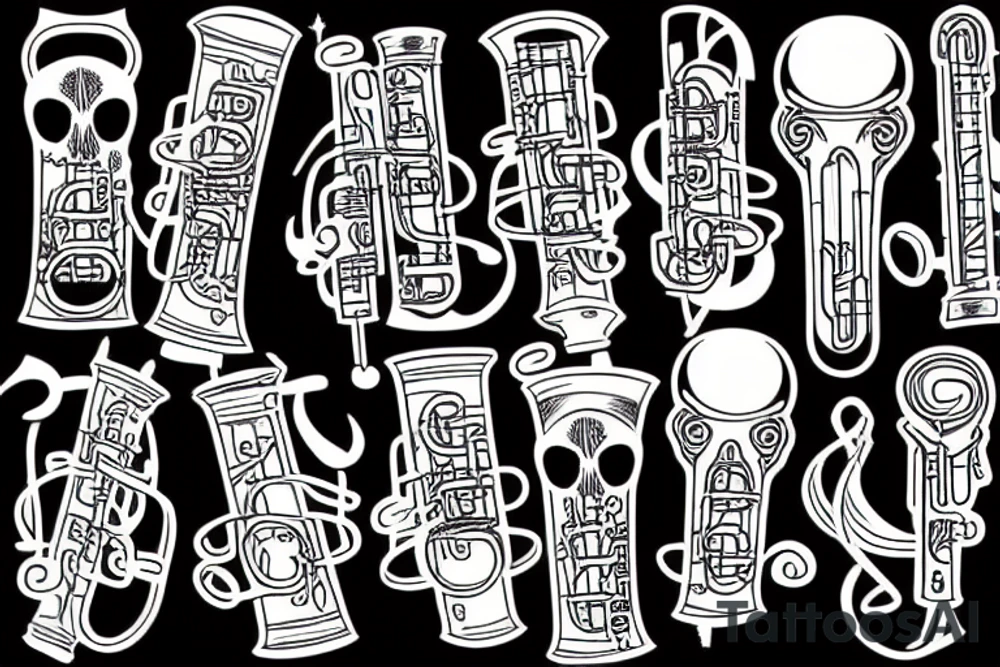 Illustration trumpet tattoo idea