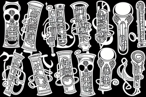 Illustration trumpet tattoo idea