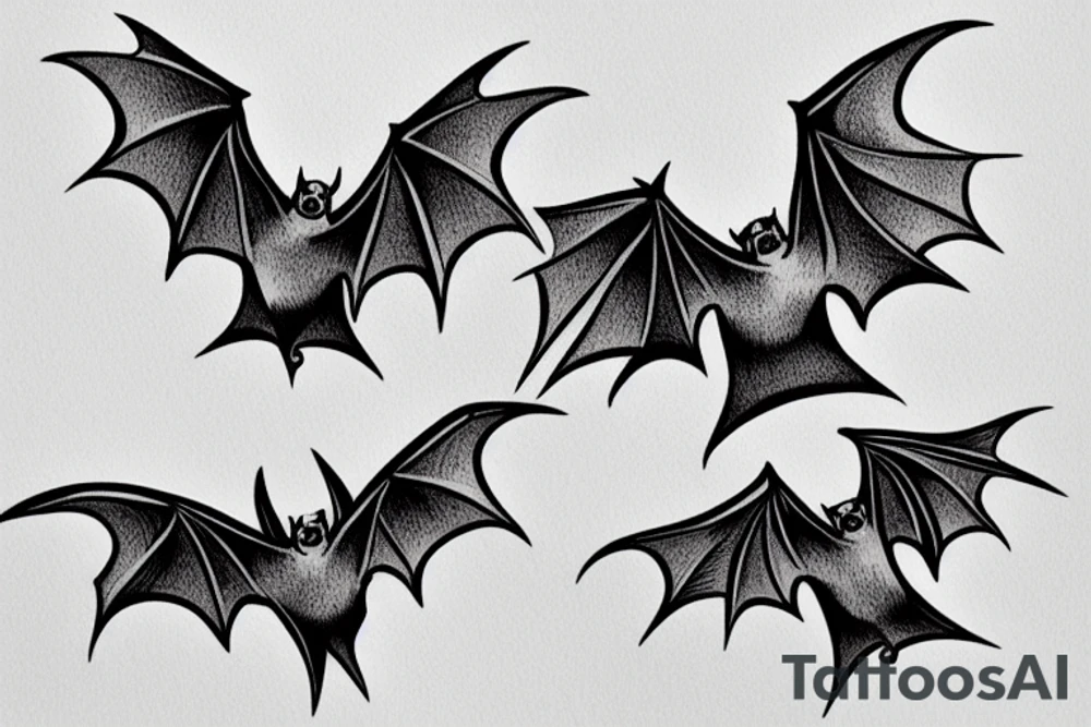 Mini tattoo three bats tattoo idea