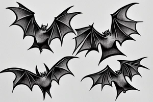 Mini tattoo three bats tattoo idea