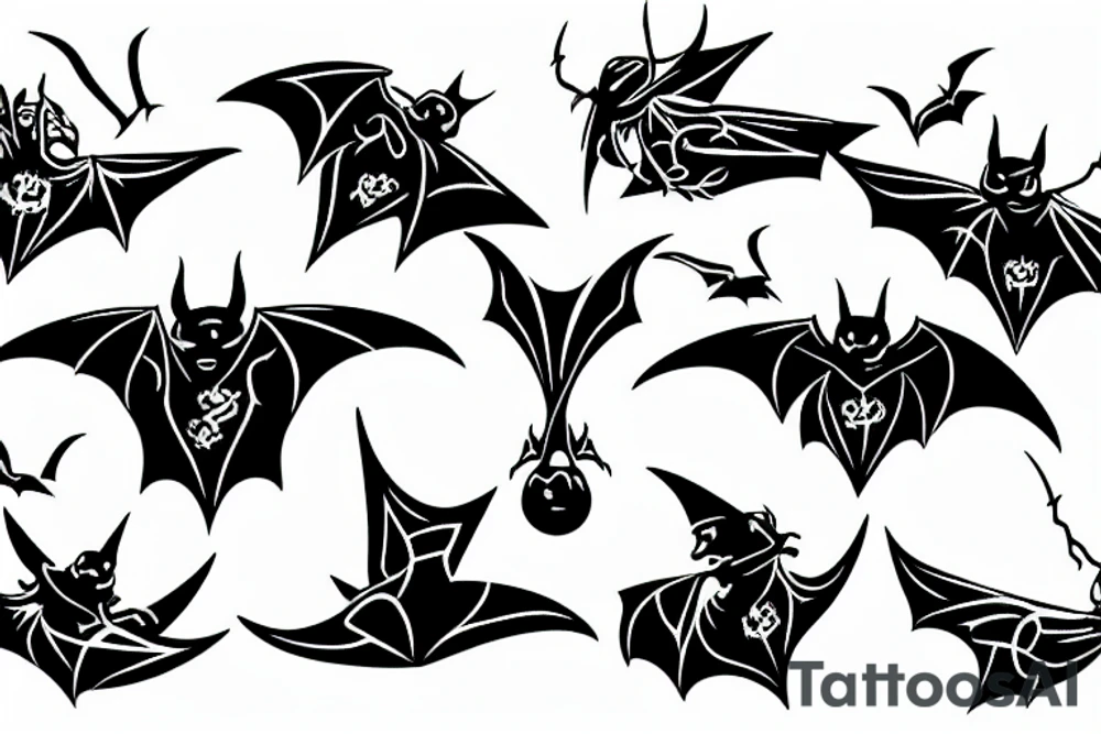 Mini tattoo three bats tattoo idea