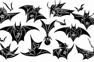 Mini tattoo three bats tattoo idea