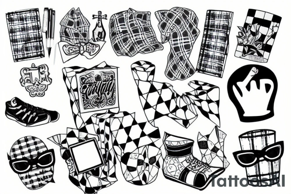 checkered tattoo idea