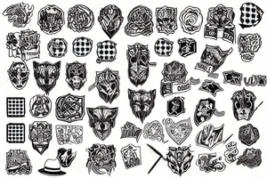 checkered fire tattoo idea