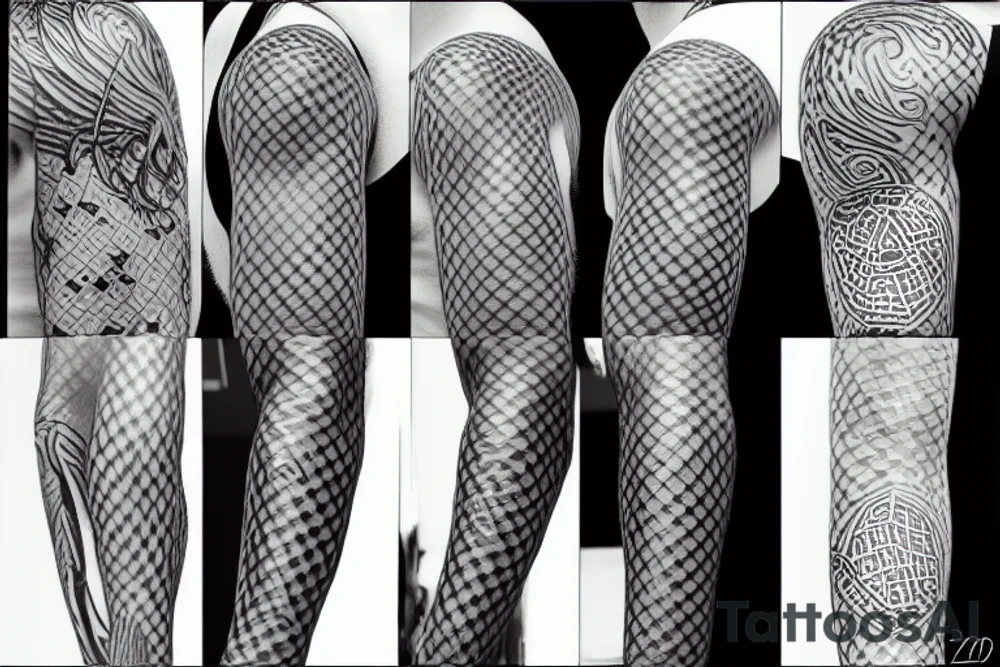 checkered fire tattoo idea