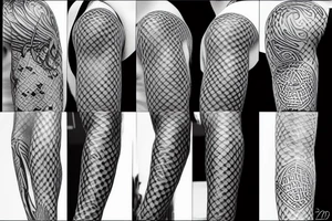 checkered fire tattoo idea