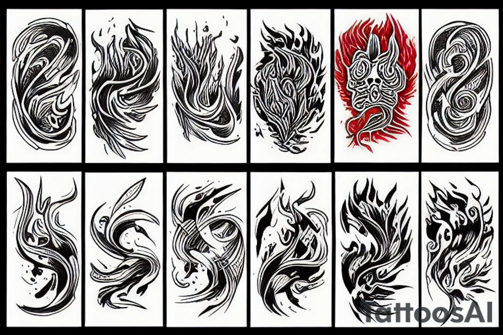 minimal red fire tattoo tattoo idea