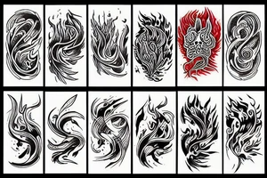 minimal red fire tattoo tattoo idea