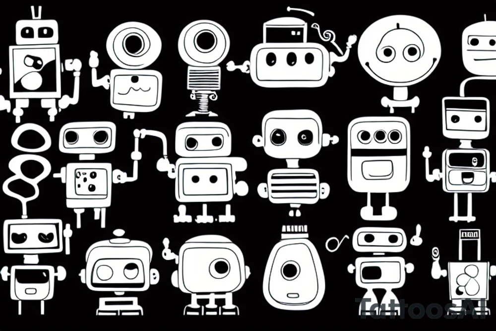 smoking robot tattoo idea
