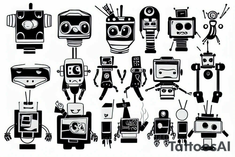 smoking robot tattoo idea