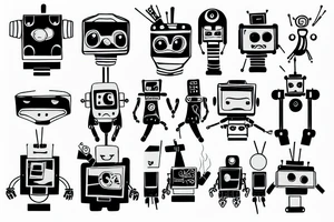 smoking robot tattoo idea
