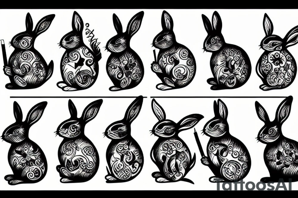 smoking rabbit tattoo idea