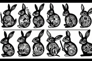 smoking rabbit tattoo idea