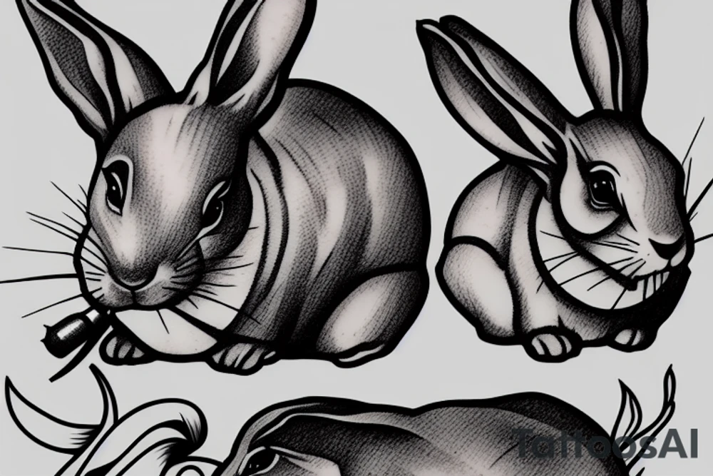 smoking rabbit tattoo idea