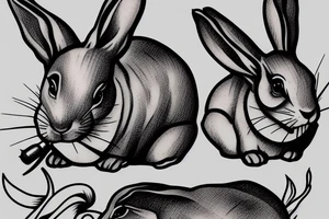 smoking rabbit tattoo idea