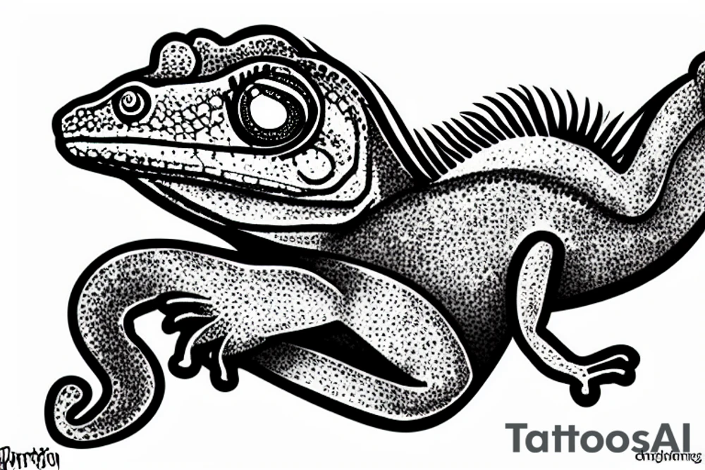 smoking chameleon tattoo idea