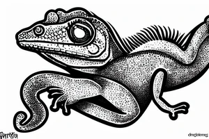 smoking chameleon tattoo idea