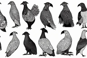 A wild turkey pigeon dog tattoo idea