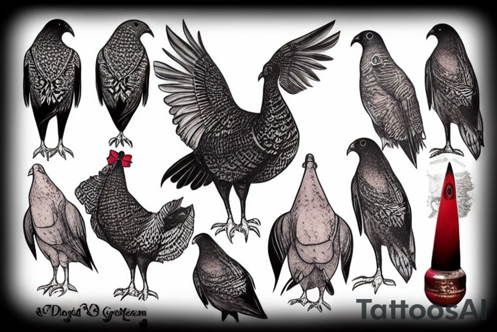 A wild turkey pigeon tattoo idea
