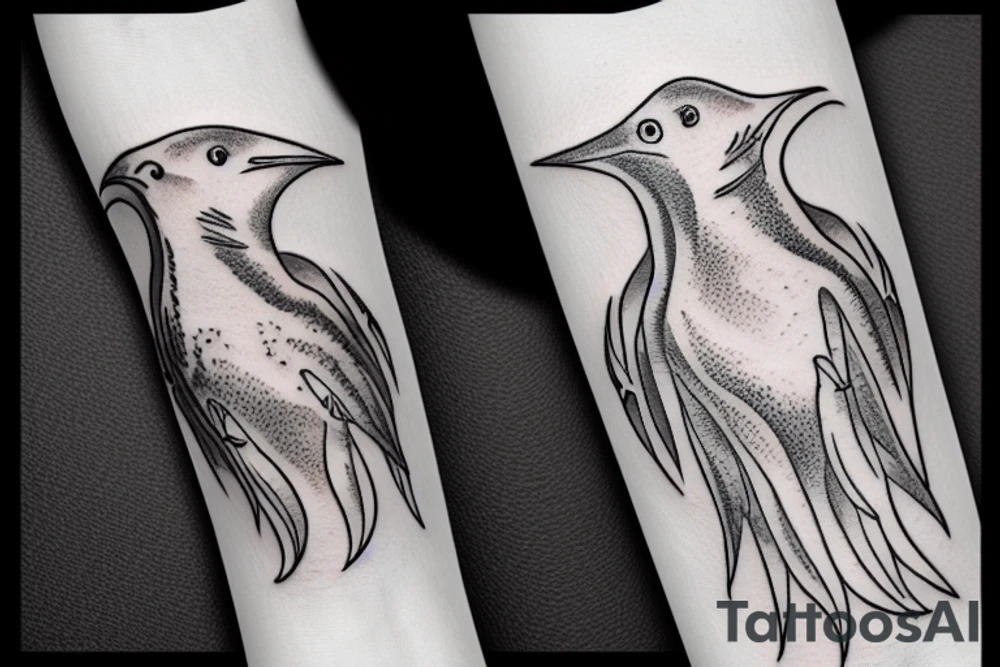 A seagull shark tattoo idea