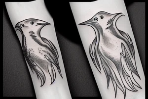 A seagull shark tattoo idea