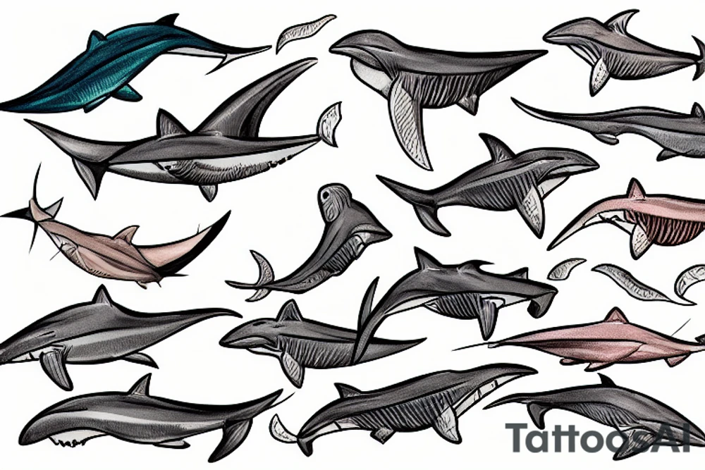 A seagull shark tattoo idea