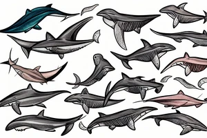A seagull shark tattoo idea