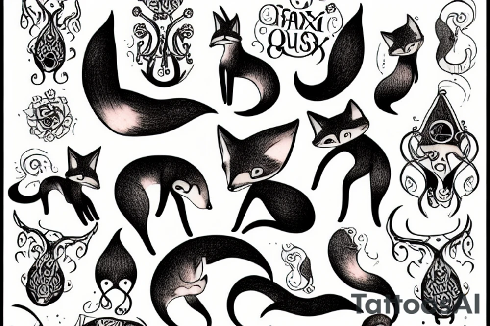 A fox squid tattoo idea