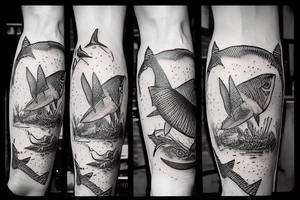 A shark wild turkey tattoo idea