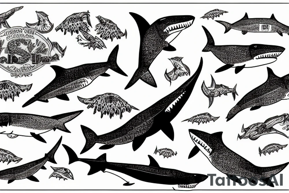A shark wild turkey tattoo idea