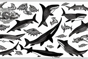 A shark wild turkey tattoo idea