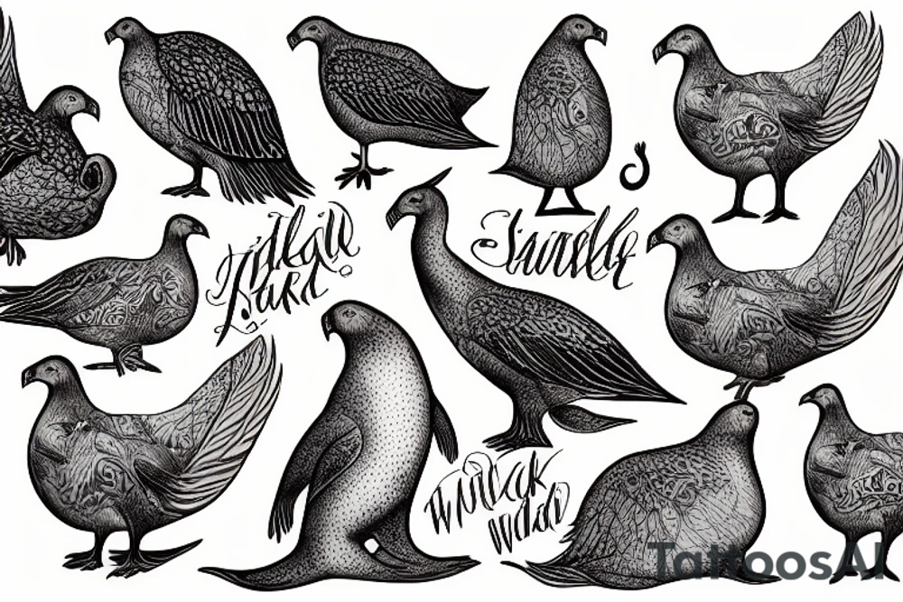 A seal wild turkey tattoo idea
