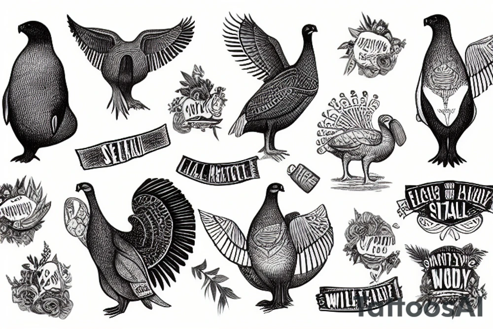 A seal wild turkey tattoo idea