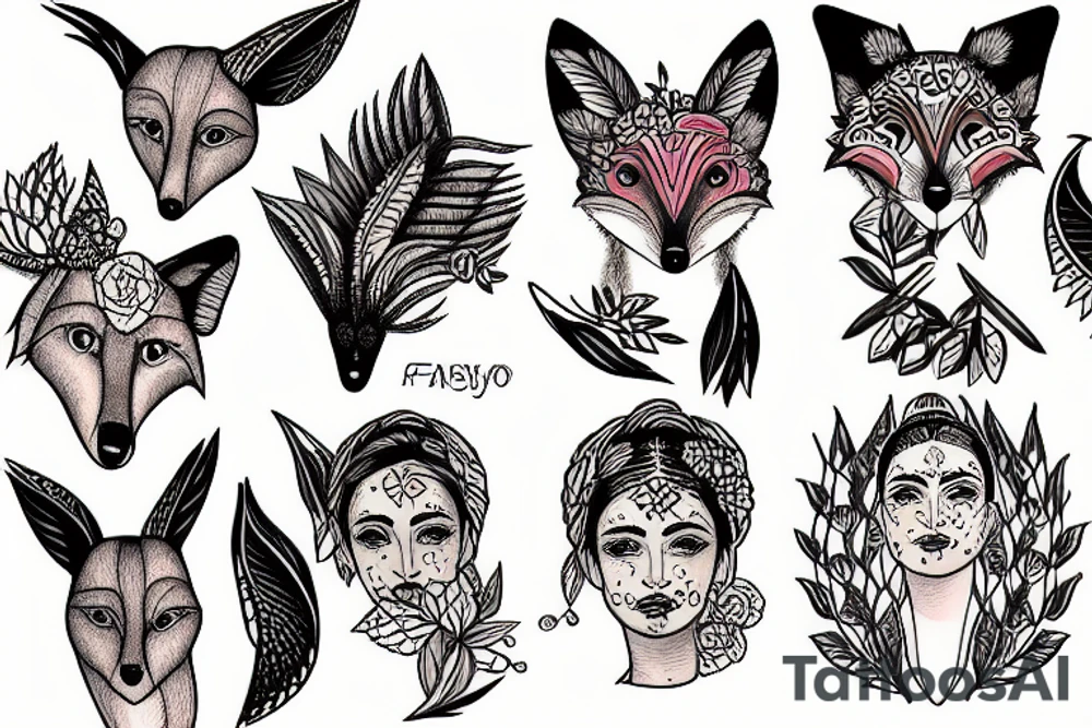 A fox wild turkey tattoo idea
