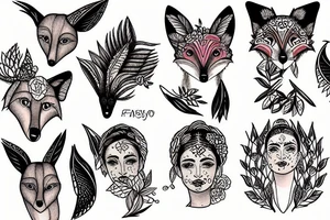 A fox wild turkey tattoo idea