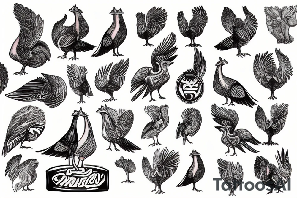 fox wild turkey tattoo idea