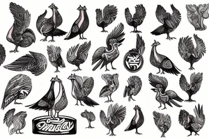 fox wild turkey tattoo idea