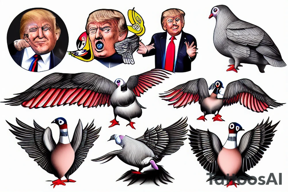 Donald Trump pigeon tattoo idea