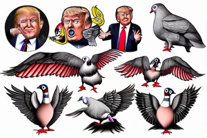 Donald Trump pigeon tattoo idea