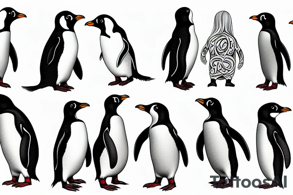 gay penguins tattoo idea