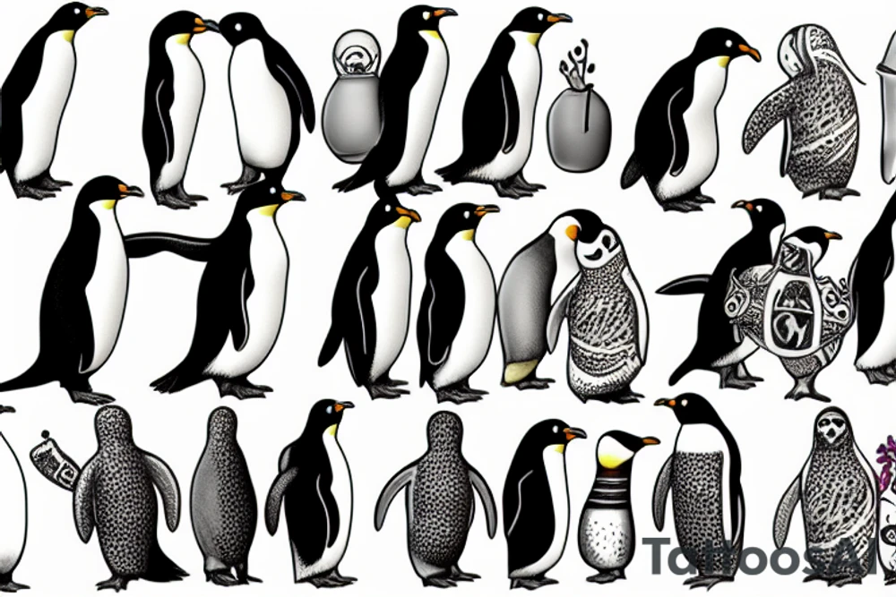 gay penguins tattoo idea