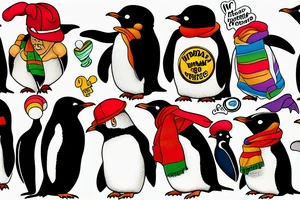 gay penguins mad about Donald Trump tattoo idea