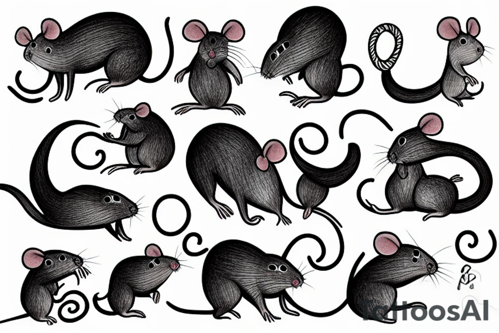 Big smiling rat tattoo idea