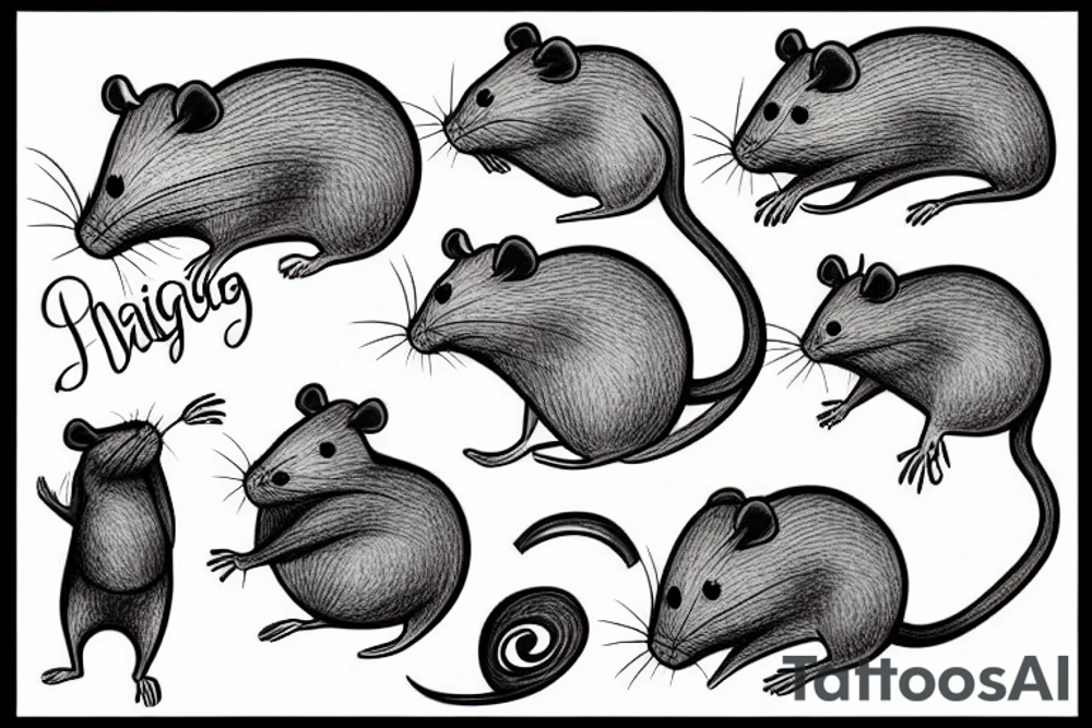 Big smiling rat tattoo idea