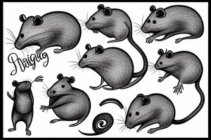 Big smiling rat tattoo idea