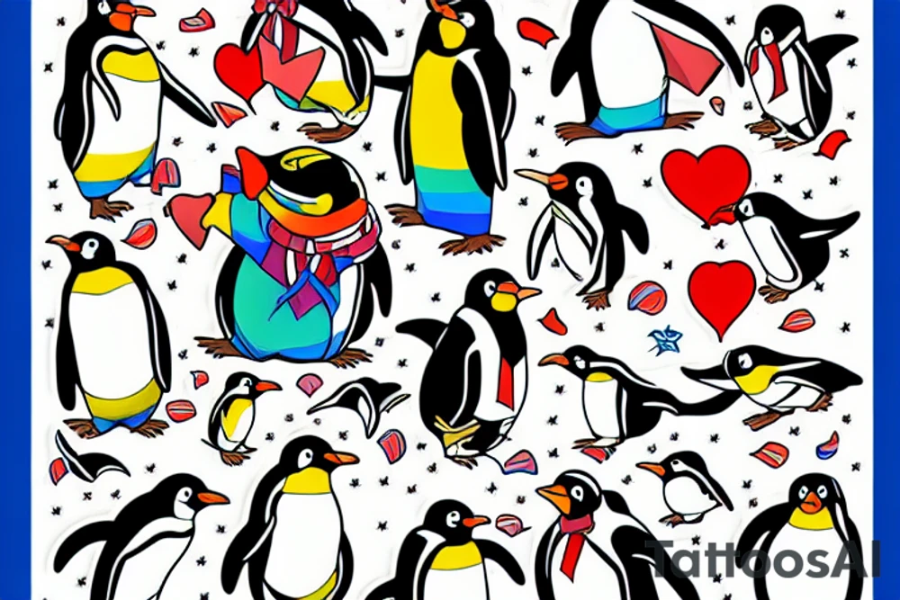 gay penguins mad about Donald Trump tattoo idea