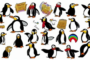 gay penguins mad about Donald Trump tattoo idea